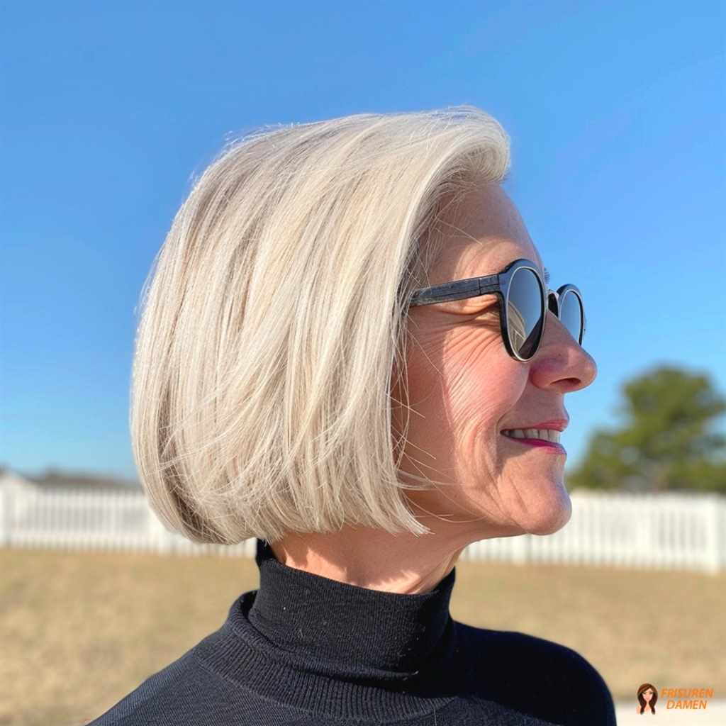 Übersicht moderner gestufter Bobfrisuren für Frauen ab 50 mit verschiedenen Styling-Varianten