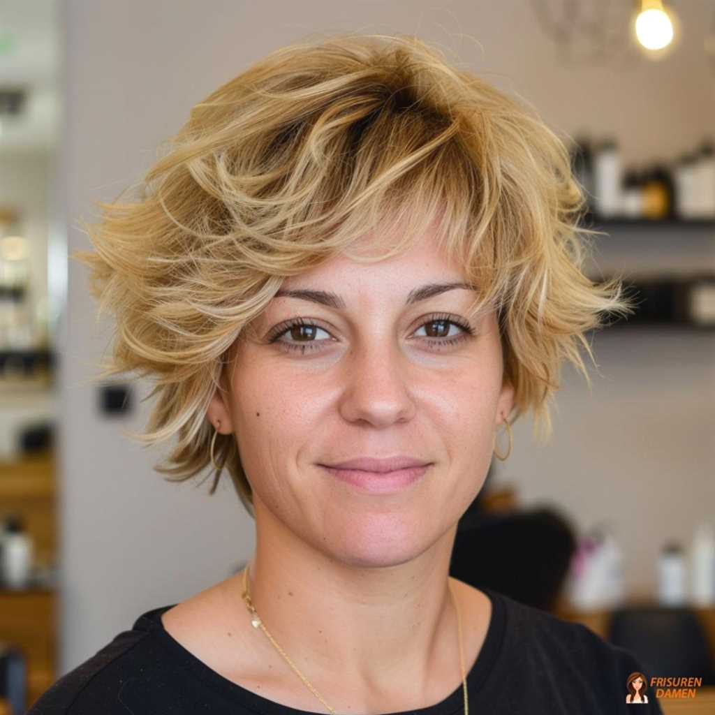 Frecher gestufter Bob für Damen mit Wellen, dynamischer Look mit Schwung