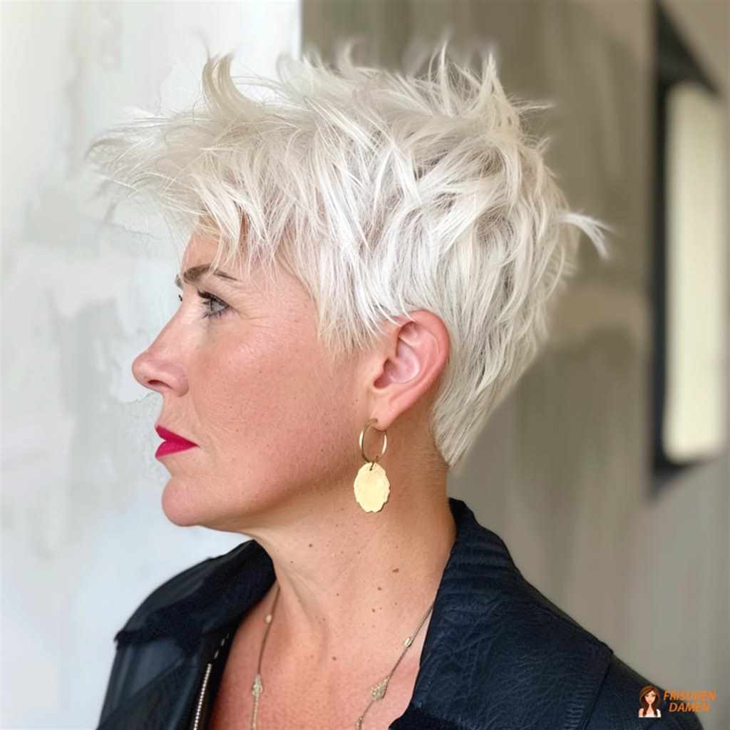 Frecher Kurzhaarschnitt für Frauen ab 50 mit leichter, jugendlicher Wirkung