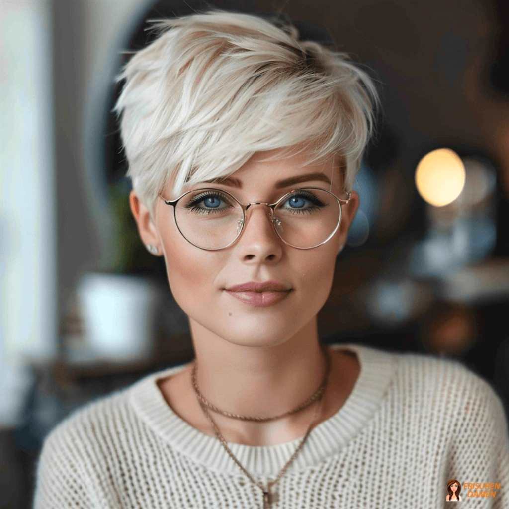 Frecher Kurzhaarschnitt mit Struktur für Frauen ab 60