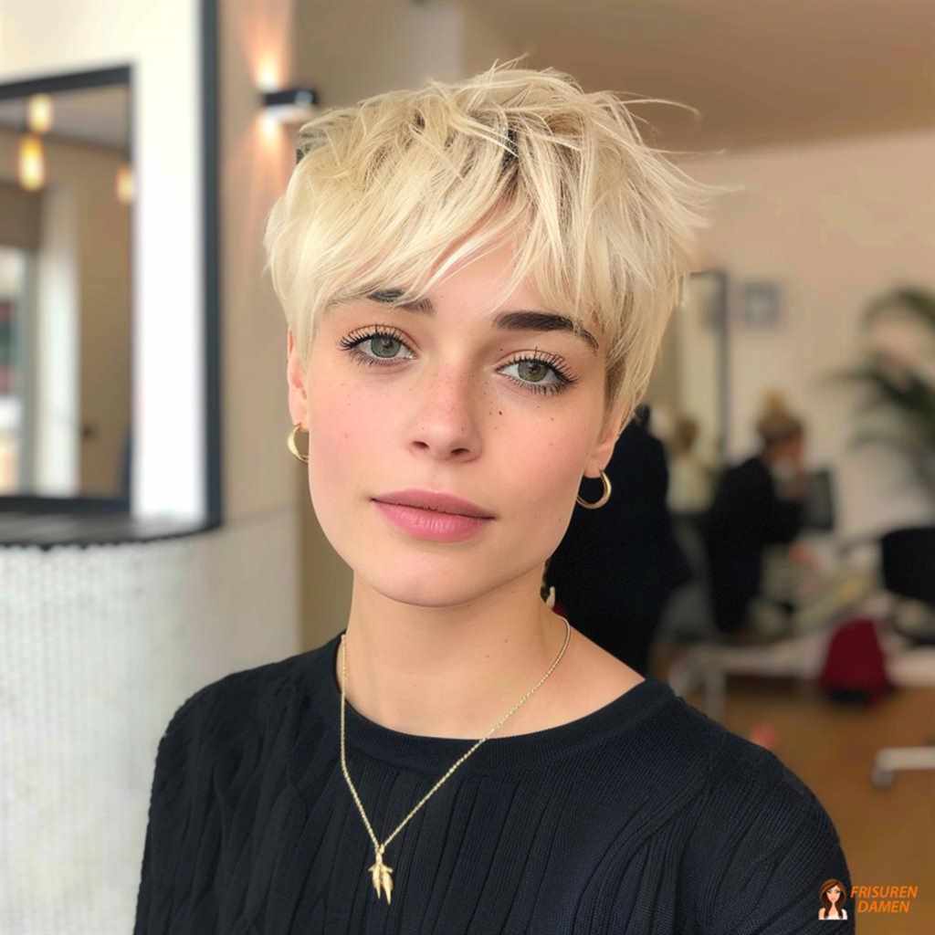 Layered Pixie Cut für Frauen mit luftigen Stufen, mehr Volumen und jugendlicher Ausstrahlung