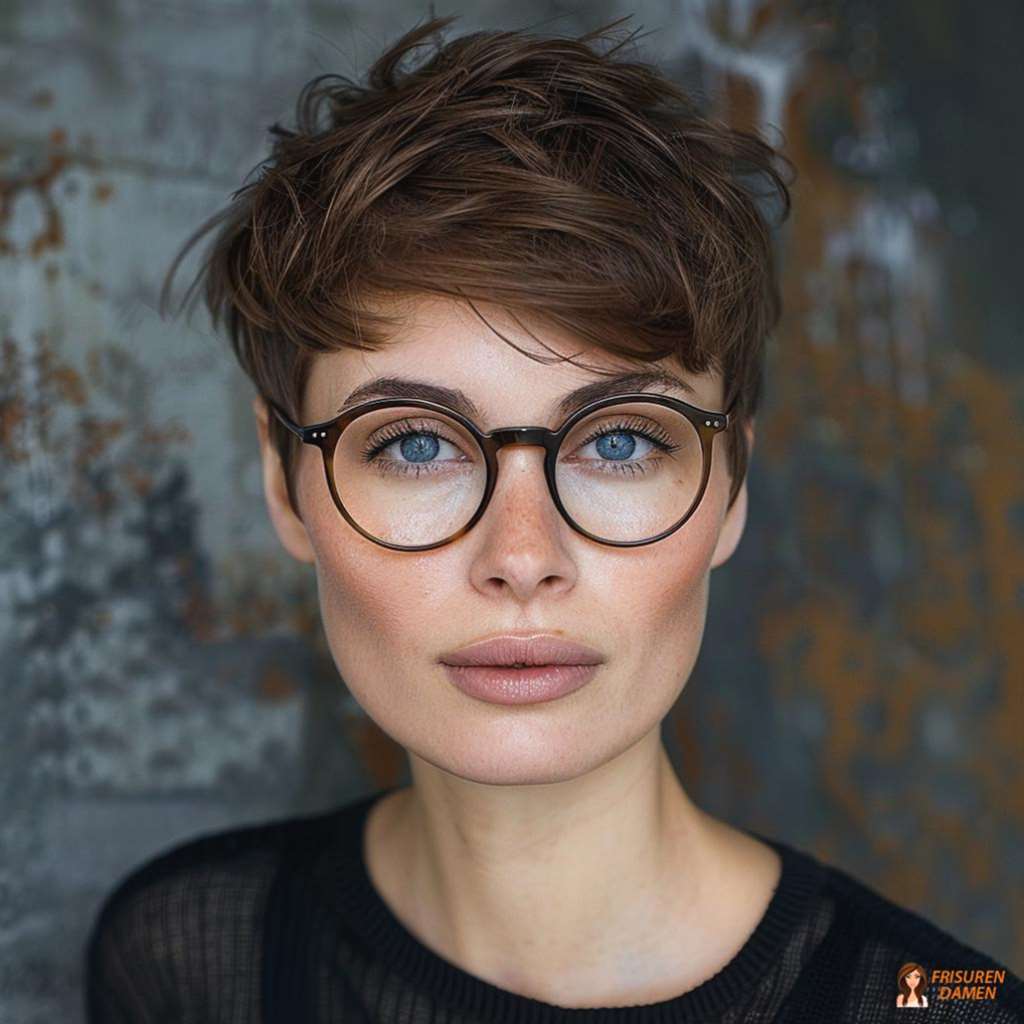Frecher Pixie ab 60 mit jugendlichem Touch, der die Augen betont und einen dynamischen Gesamteindruck schafft