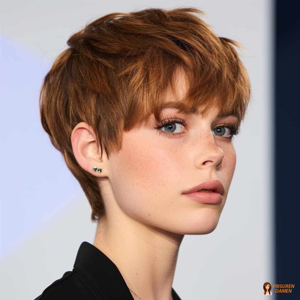 Kupferfarbener Pixie für Frauen mit lebendigem Glanz und frischem Look
