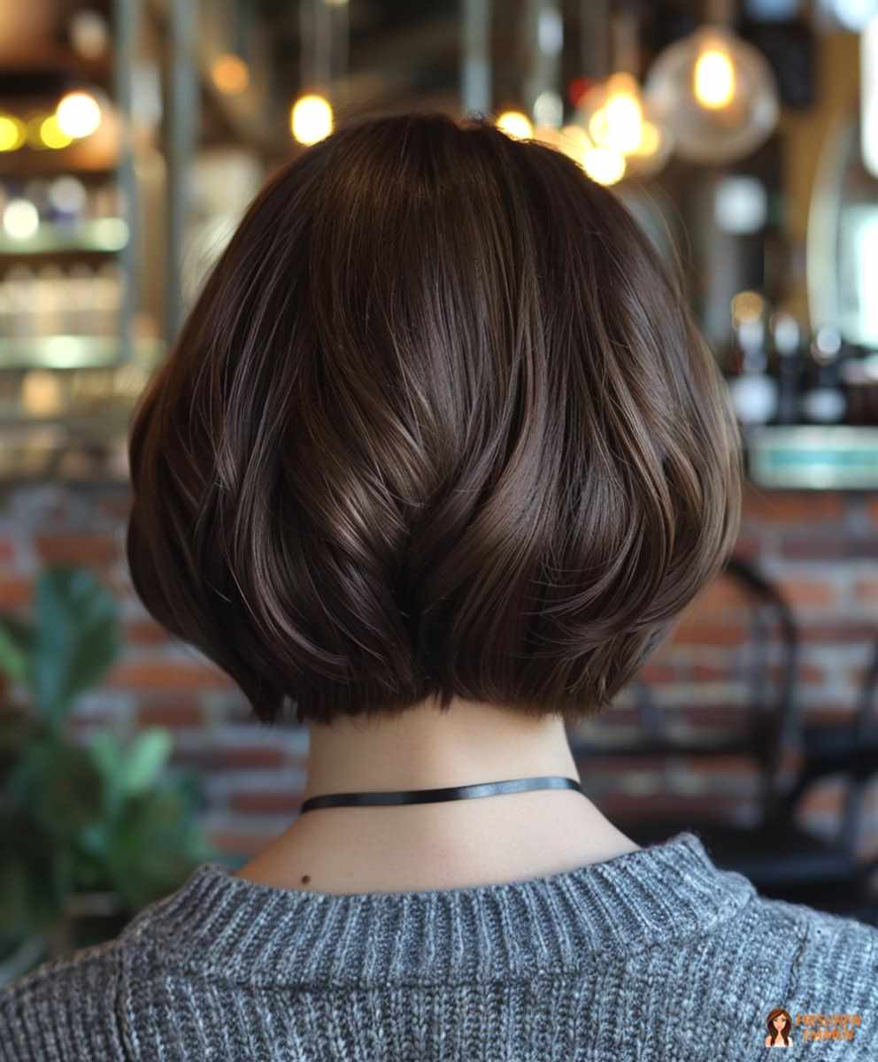 Freestyle Bob für Frauen 2026 mit charaktervoller Textur in der Rückenansicht