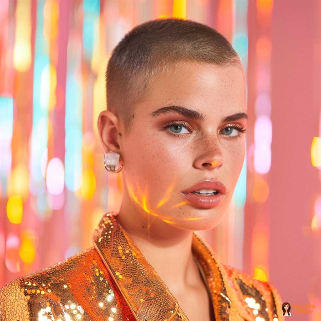 Buzz Cut mit feinem Schimmer-Finish für einen eleganten Glamour-Faktor