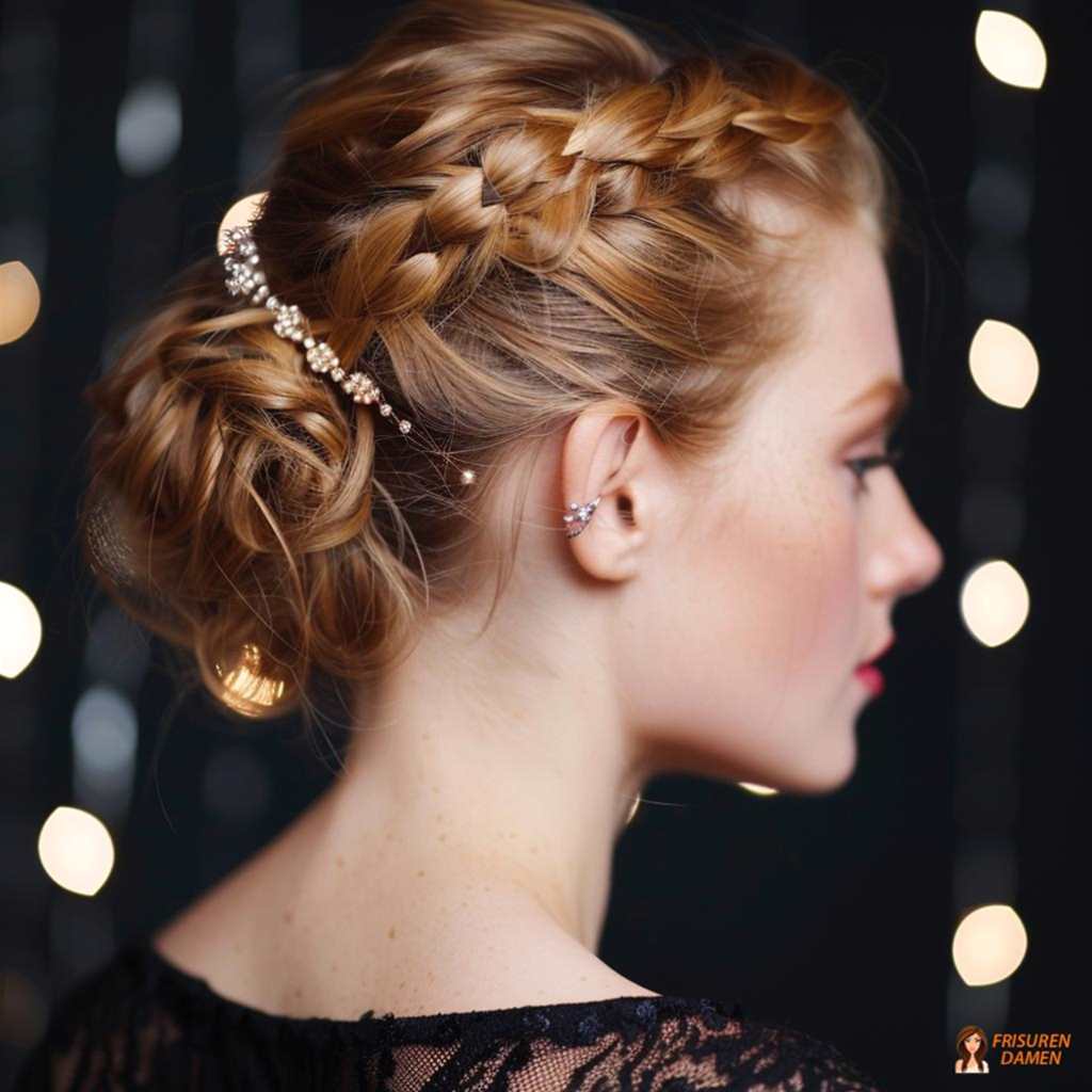 Geflochtener Chignon für Frauen ab 40, raffinierter Look mit eleganter Wirkung
