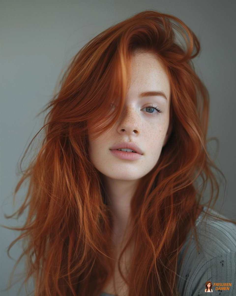 Rote Frisur mit feinen Farbnuancen