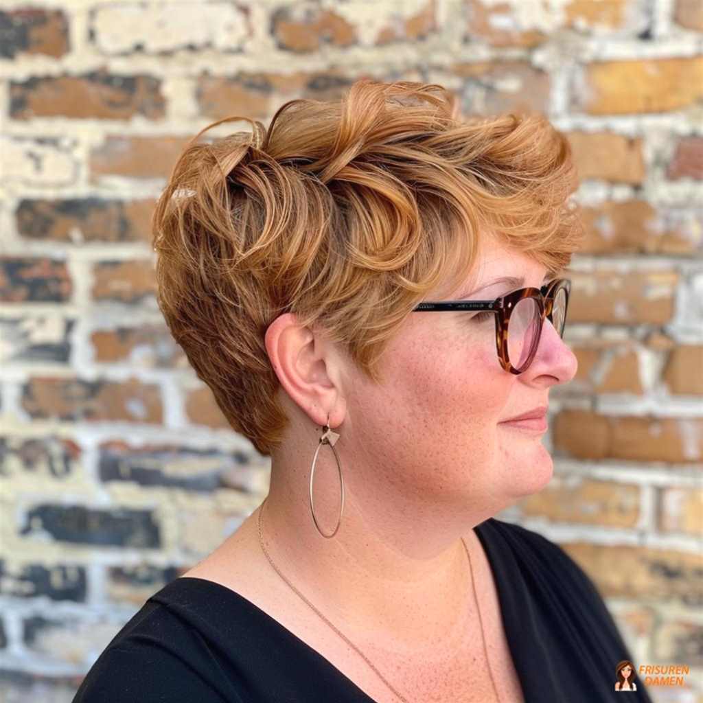 Gewellter Boy-Cut für mollige Frauen, extra Volumen und moderner Kurzlook