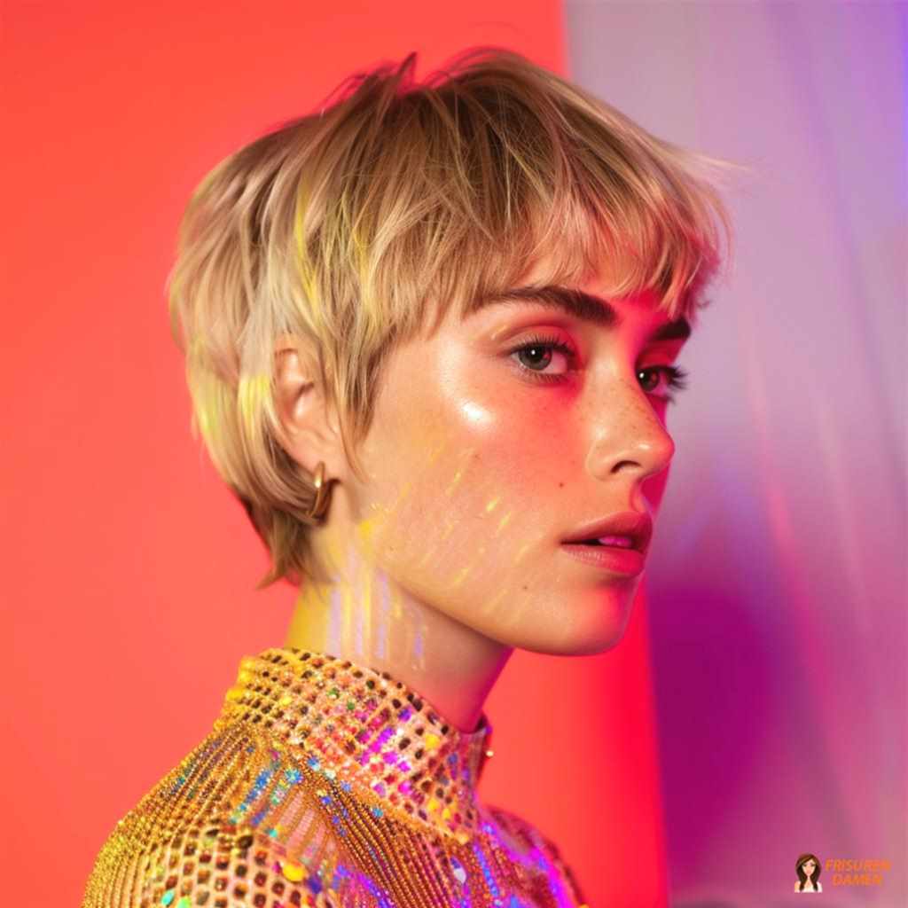 Glamouröser Pixie-Cut mit Volumen und elegantem Finish für besondere Anlässe