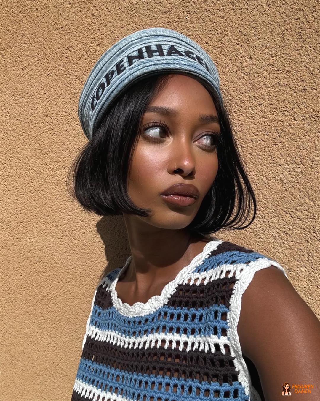 Glatt und geschmeidig gestylter französischer Bob für Frauen