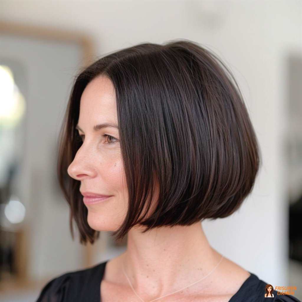 Glatter Bob für Frauen ab 50 mit feinem Haar, scharfe Konturen und stärkerer Dichte-Effekt