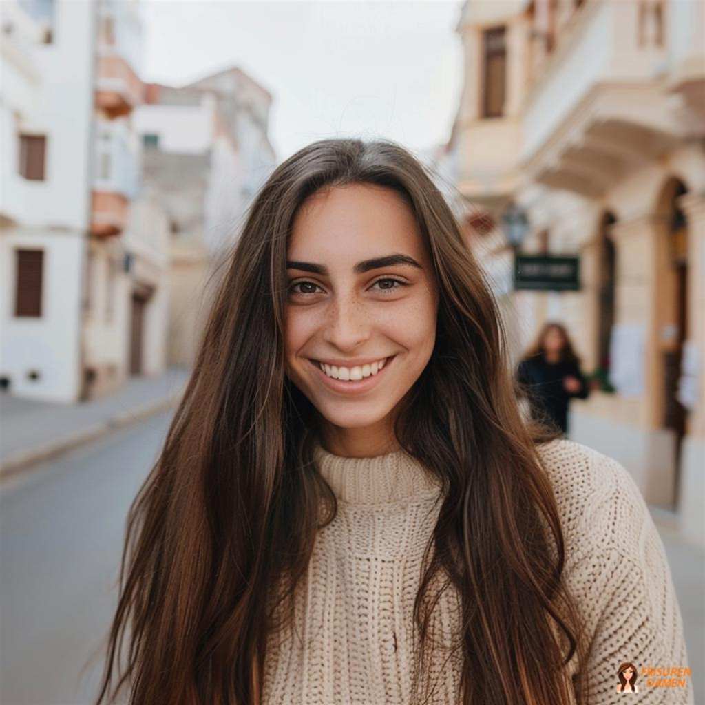 Glattes, schlichtes Haar mit Mittelscheitel – minimalistisch und elegant für Damen