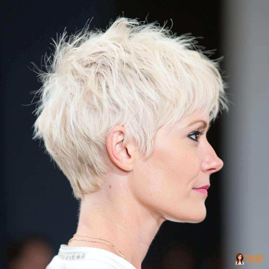 Stilvolle Kurzhaarfrisur für Frauen ab 60 mit natürlicher Bewegung