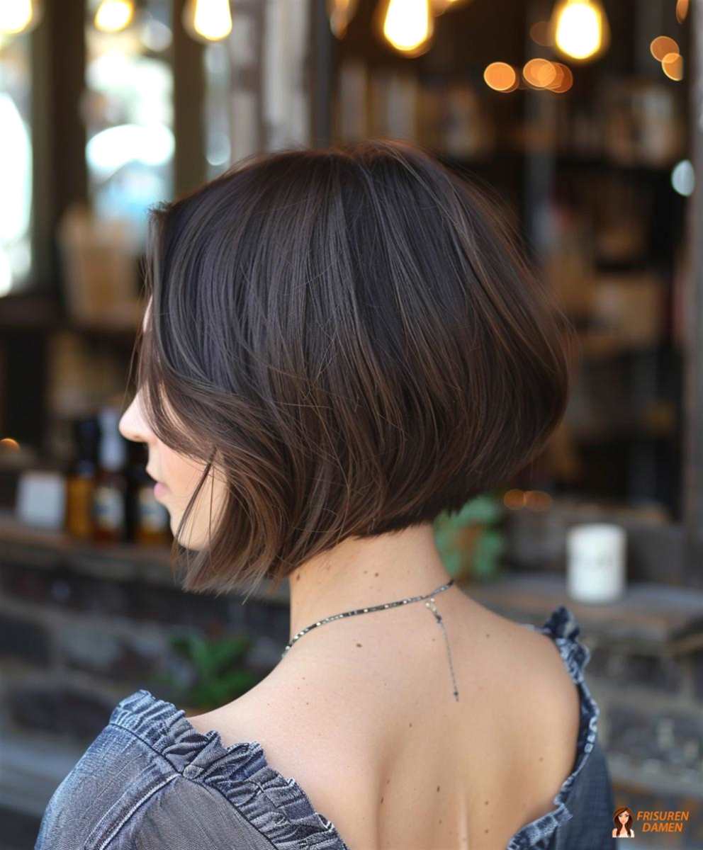 Kurz-Bob mit dynamischen Linien für Frauen, der von hinten locker mitschwingt