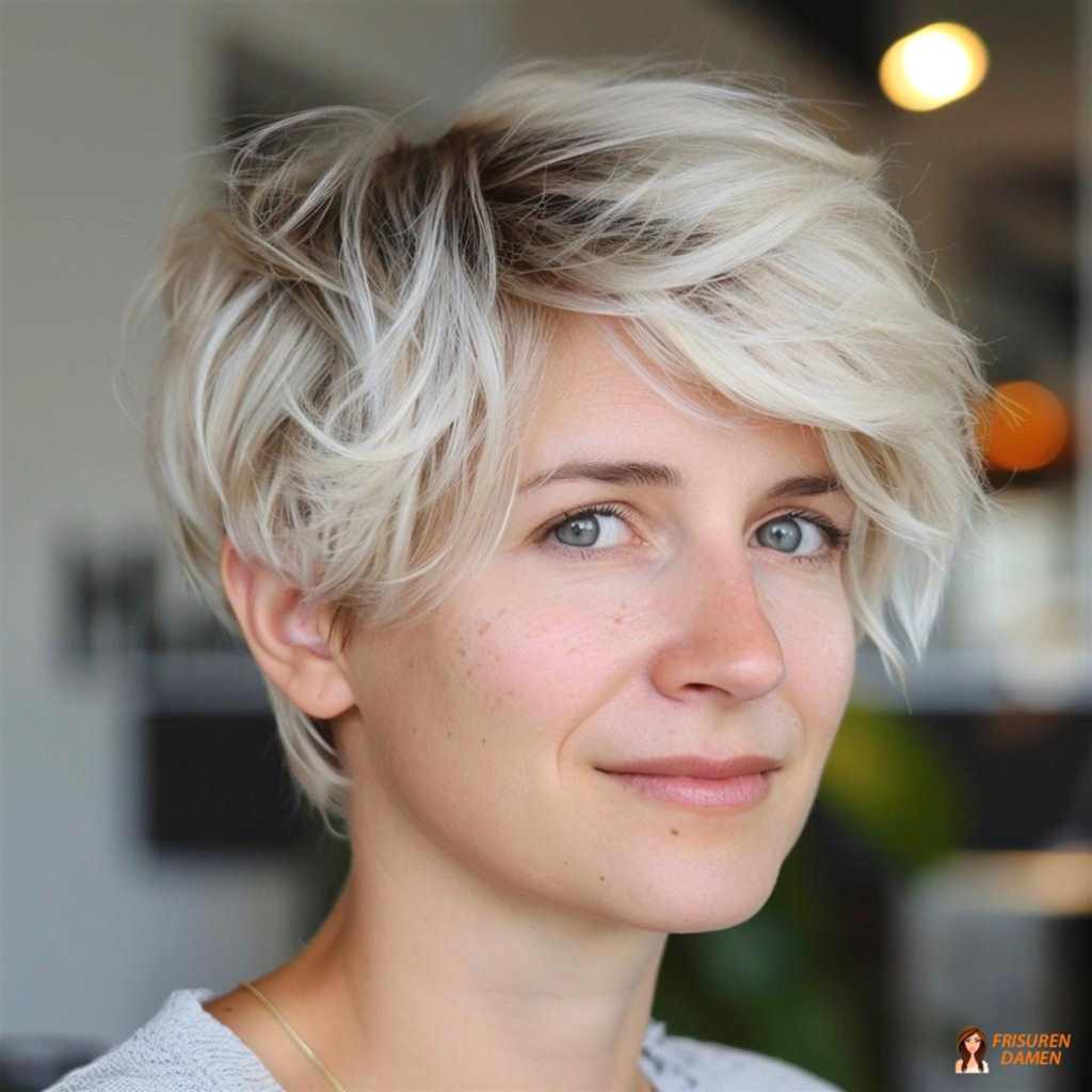 Jugendlicher Charme im Haarschnitt für Frauen ab 60 ohne Brille, frisch und freundlich