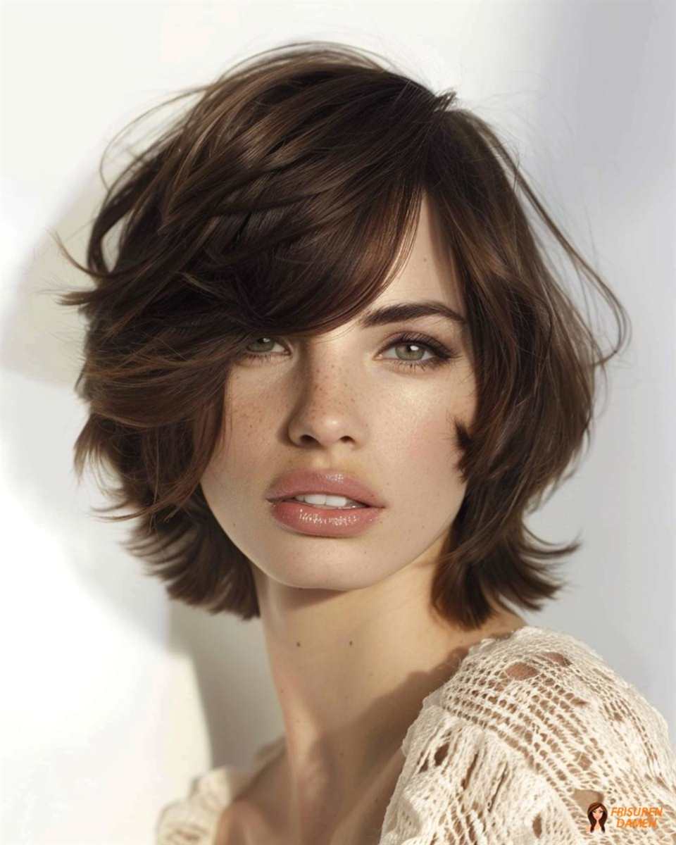 Klassisch eleganter Schokoladenbob für Frauen mit ruhiger, gepflegter Kontur