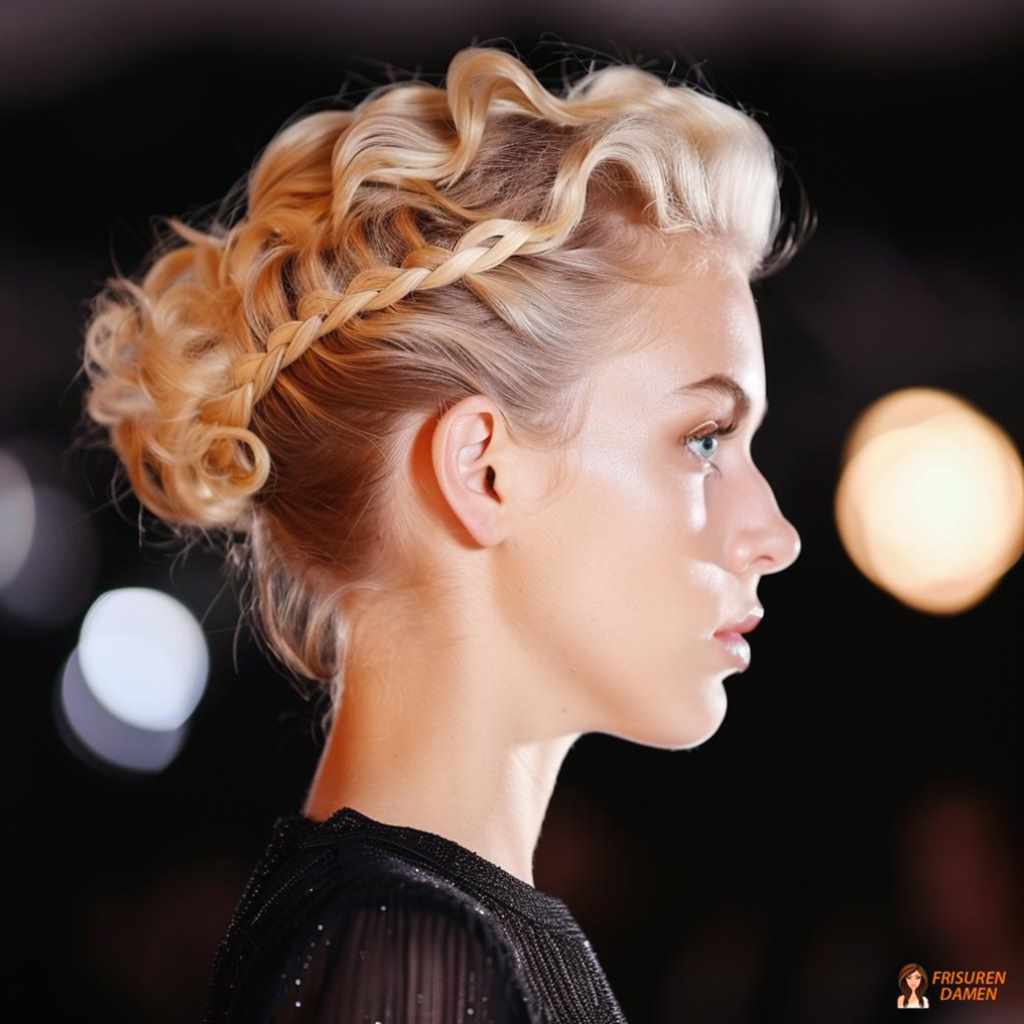 Klassische verflochtene Locken für Frauen ab 30, romantischer Stil mit weichem Effekt