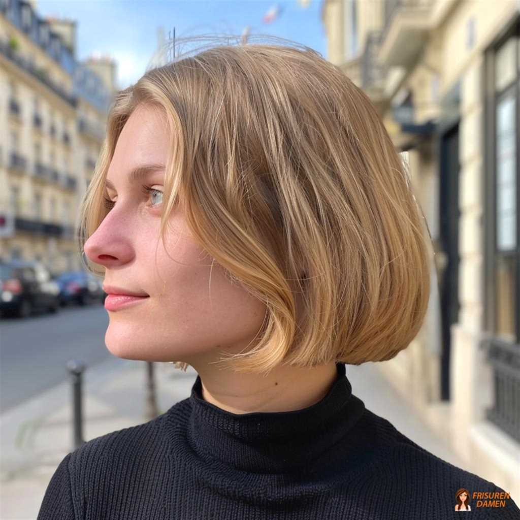 Klassischer blonder Bob für Frauen, zeitloser Stil mit gepflegter Kante und Frische-Effekt