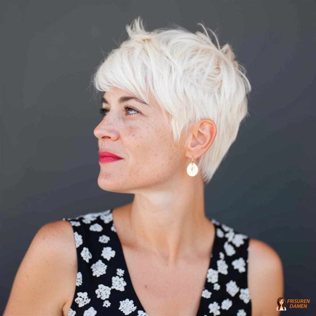 Klassischer blonder Pixie für ältere Frauen