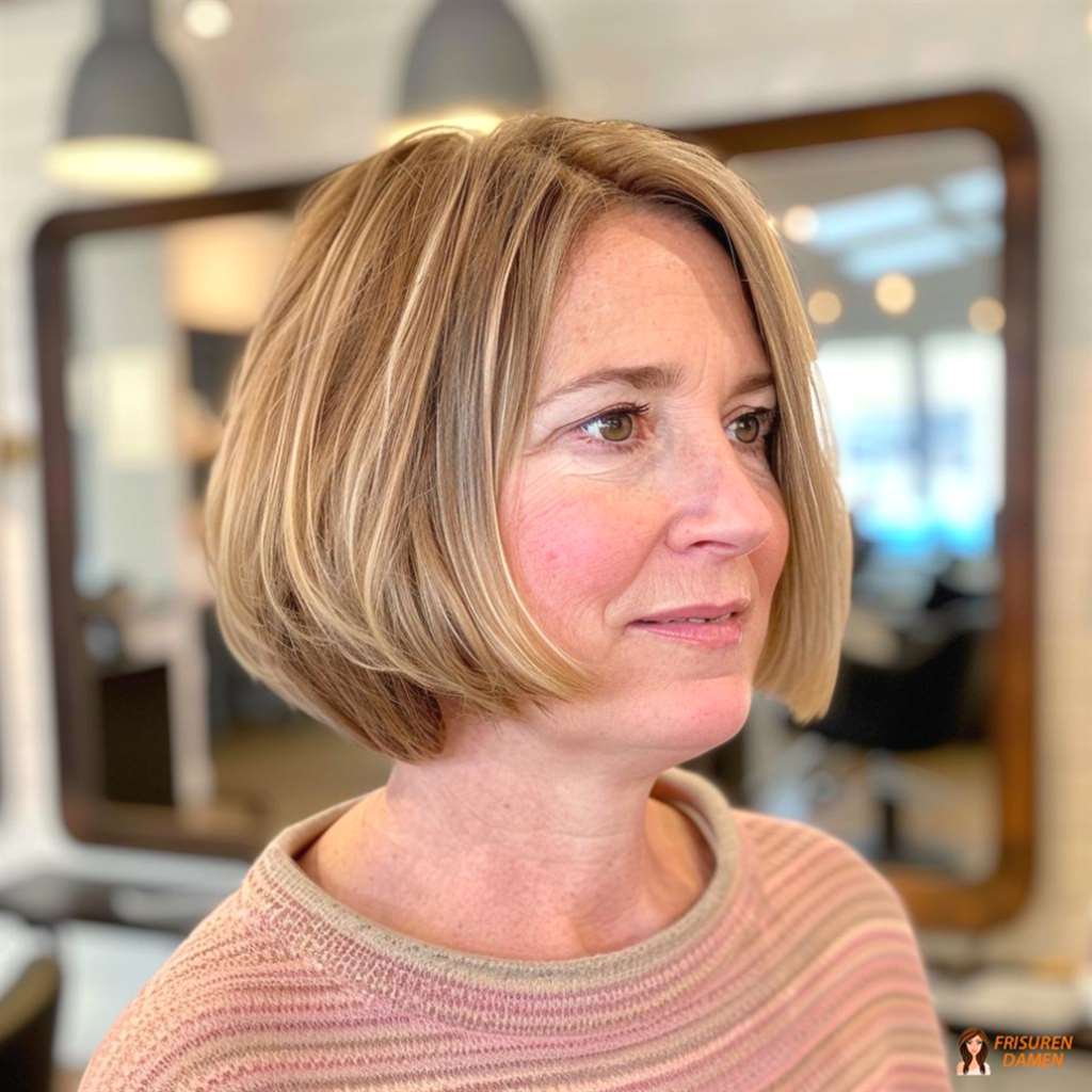 Klassischer Bob für Frauen ab 50 mit feinem Haar, stilvolle Ausstrahlung und gepflegter Dichte-Effekt