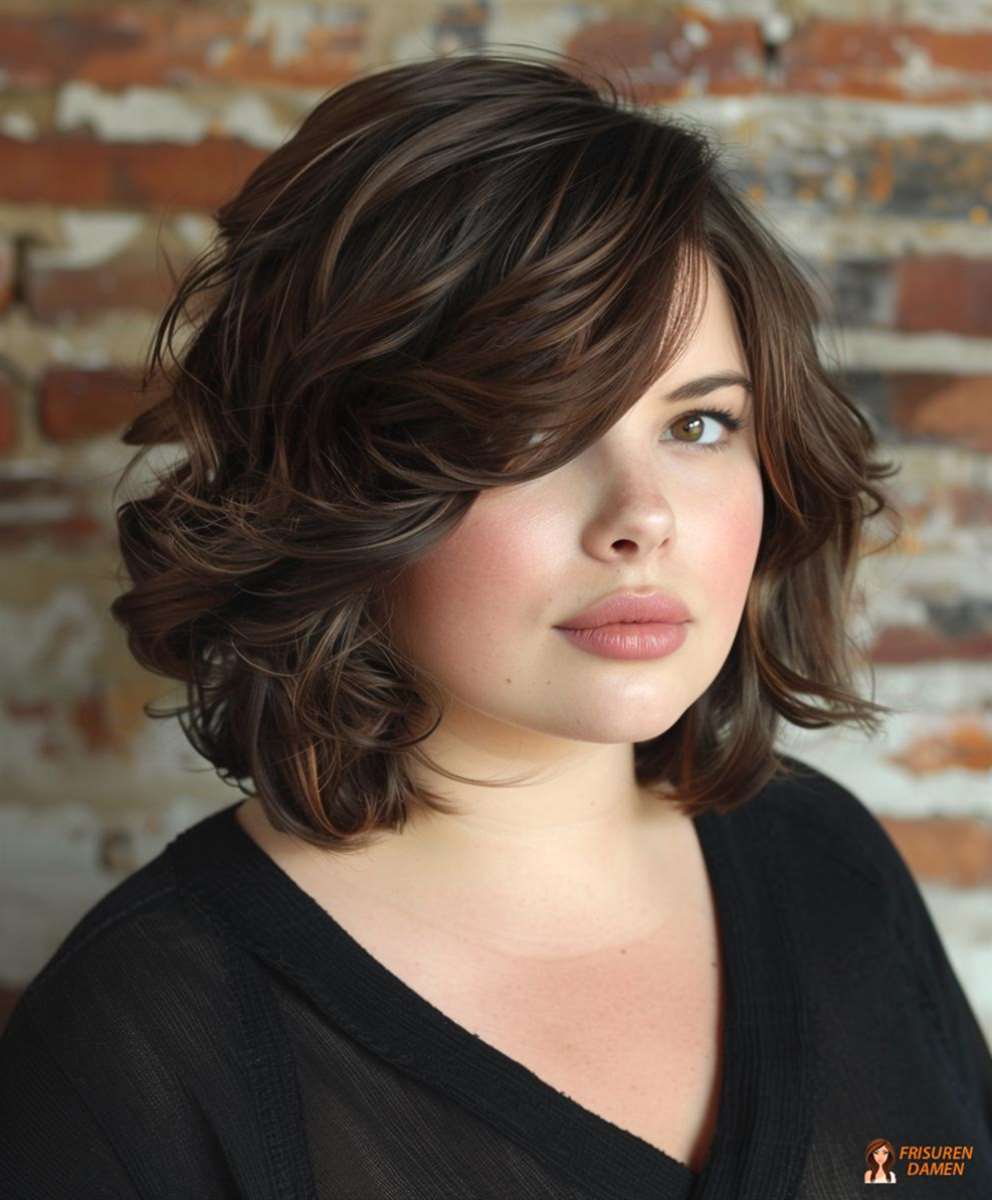 Moderner Bob für Frauen mit rundem Gesicht, leicht texturiert