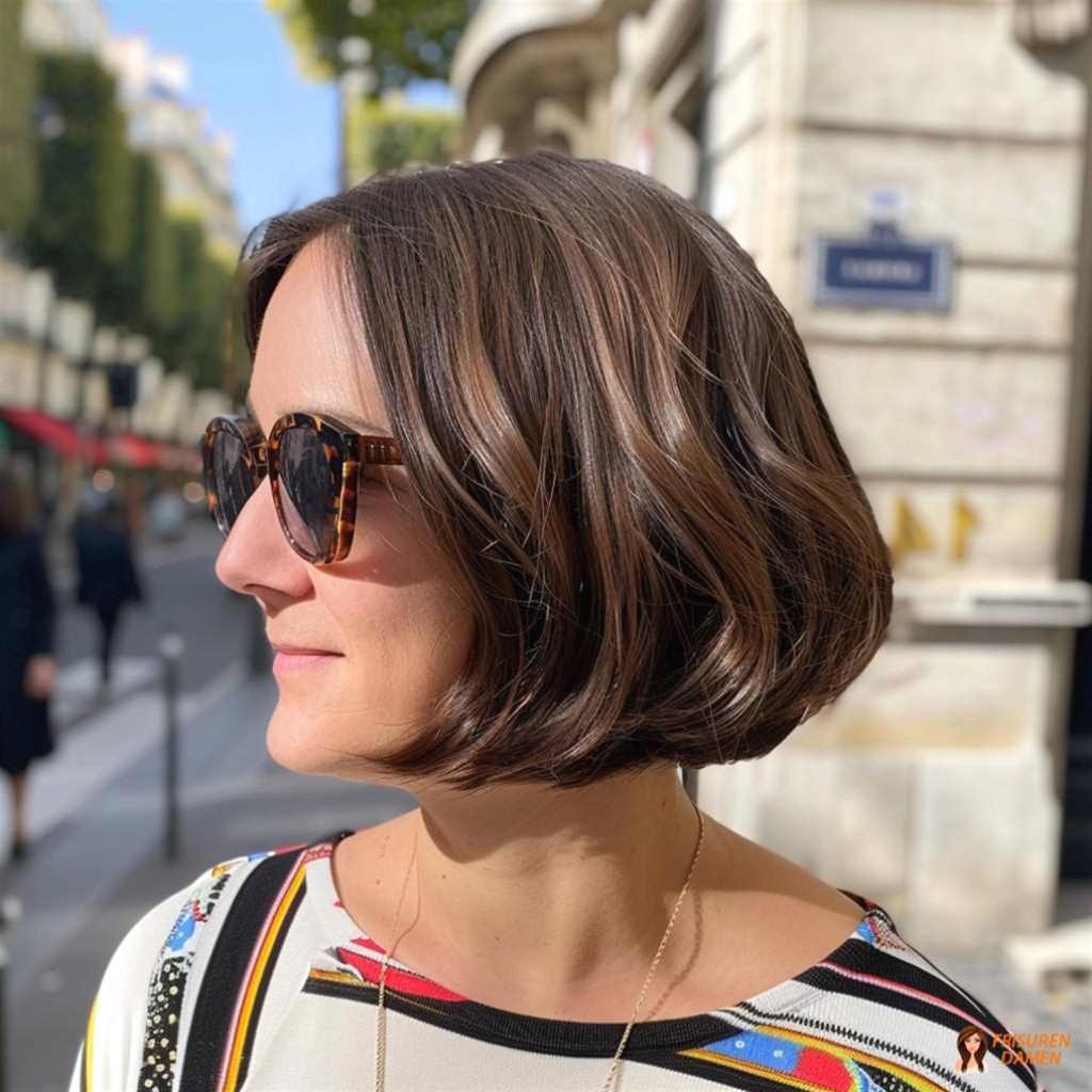 Klassischer Bob mit sanften Wellen für Frauen über 50