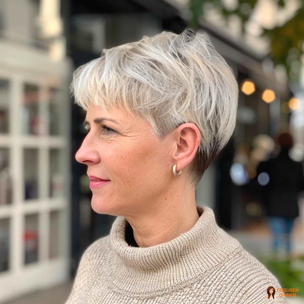 Klassischer kurzer Bob mit Seitenscheitel für Frauen ab 50
