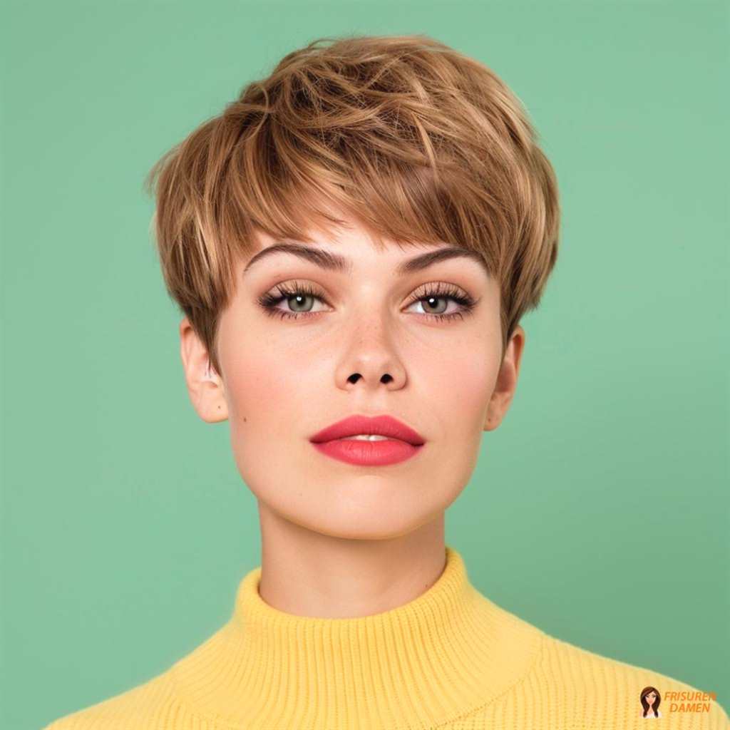 Kurzhaarschnitt mit Pony für Damen mit verjüngendem Effekt und weichem Look