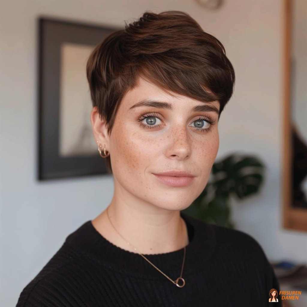 Pixie Cut für Frauen mit sanfter Struktur, natürlichem Volumen und weichem Konturverlauf