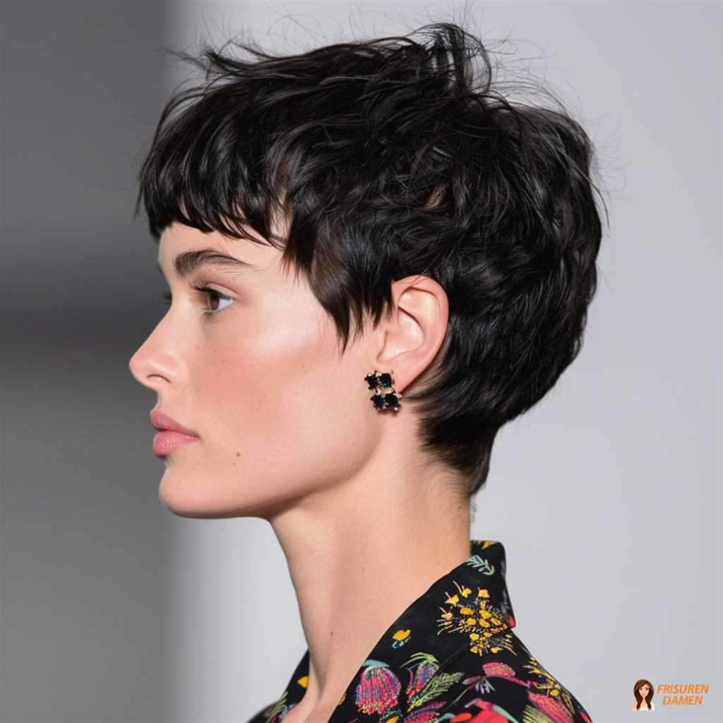 Klassischer Pixie-Schnitt mit strukturierter Oberfläche und sanft definierten Spitzen