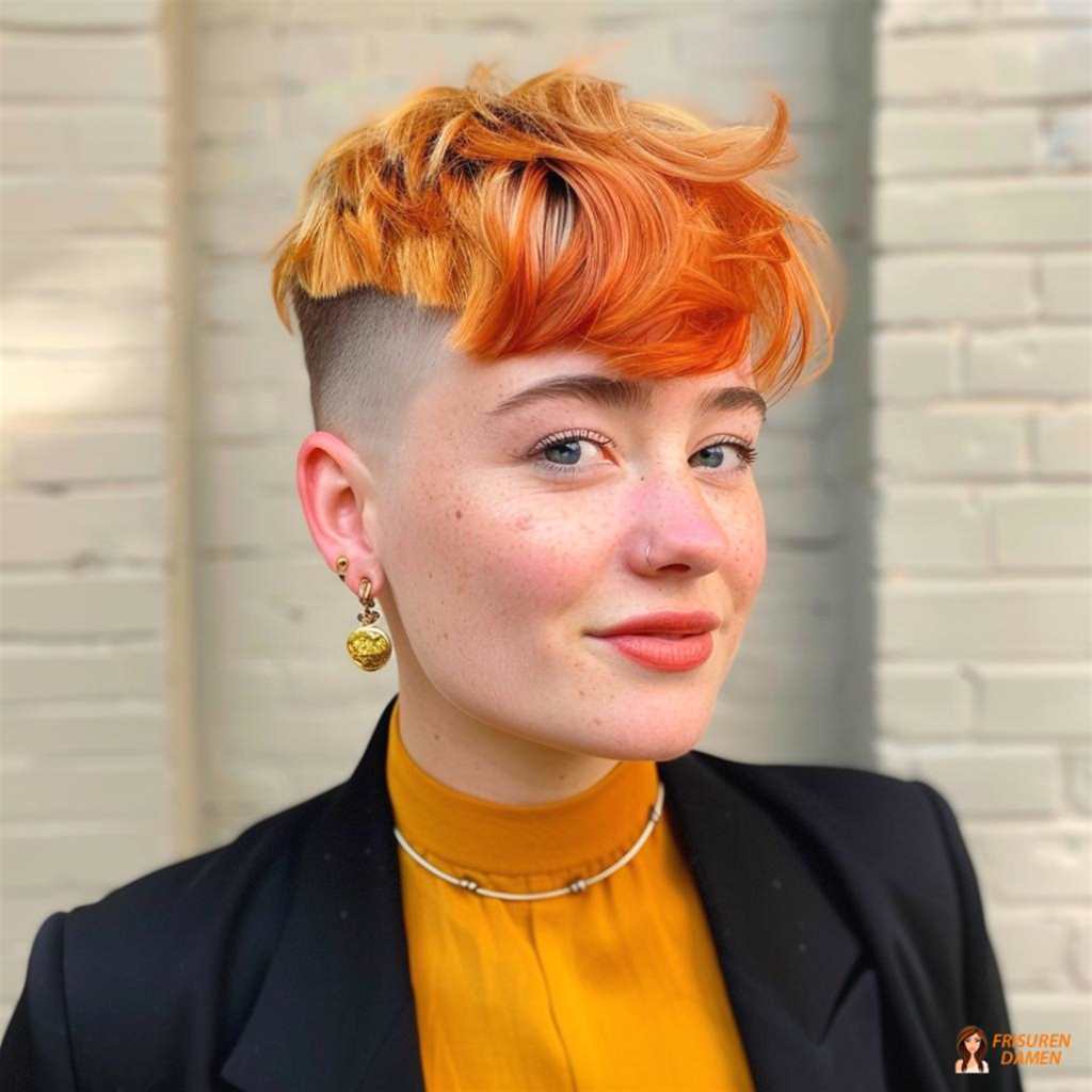Undercut für Frauen mit feurigen Farbtönen und intensiver Ausstrahlung