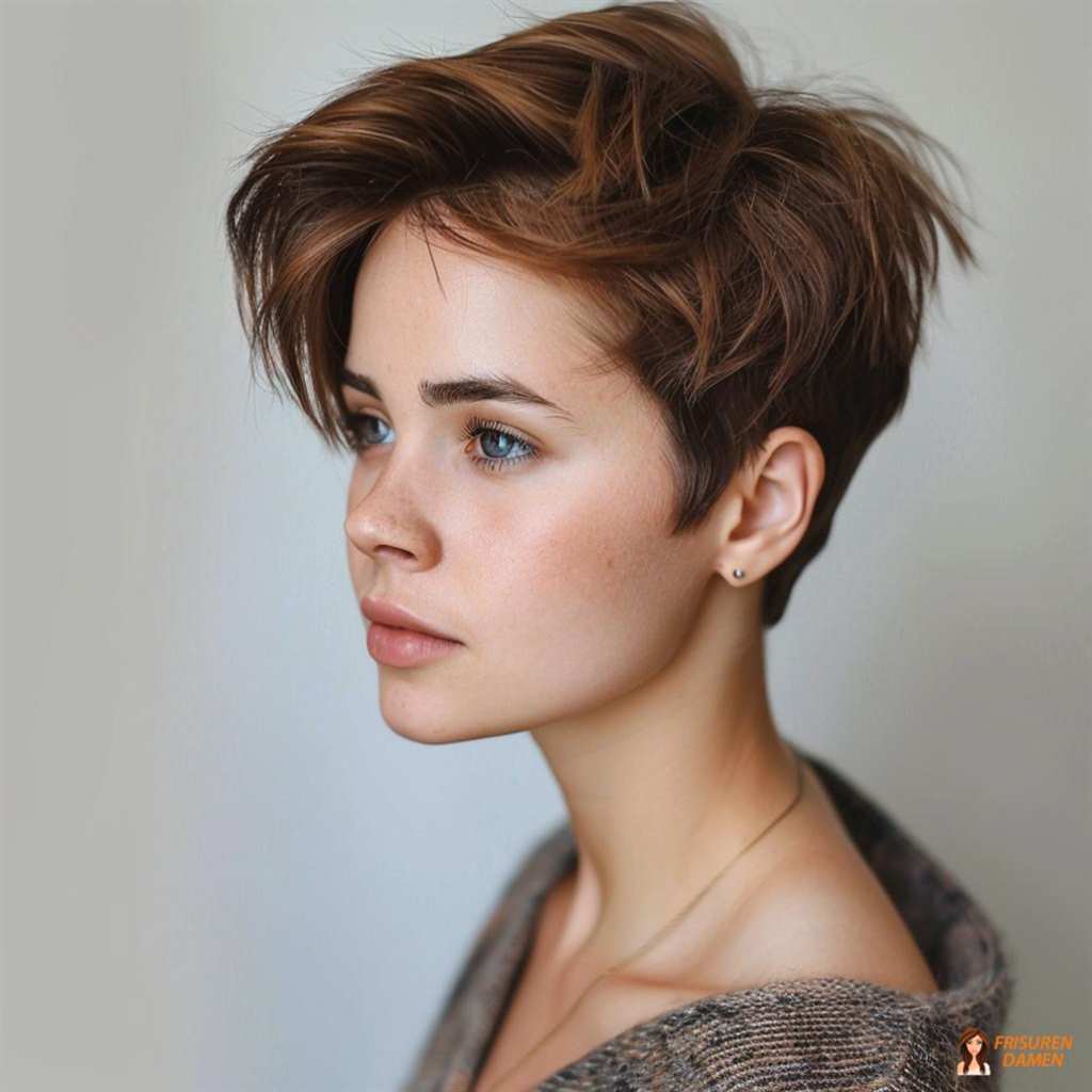 Kupfer-Pixie mit Schwung für Frauen ab 60 ohne Brille, lebendig und modern