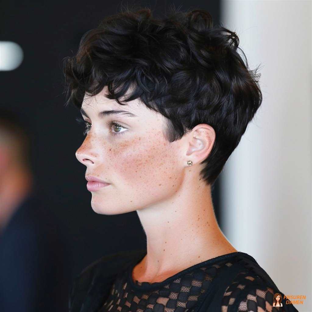 Kurzer Lockenkopf für Damen mit natürlicher Struktur