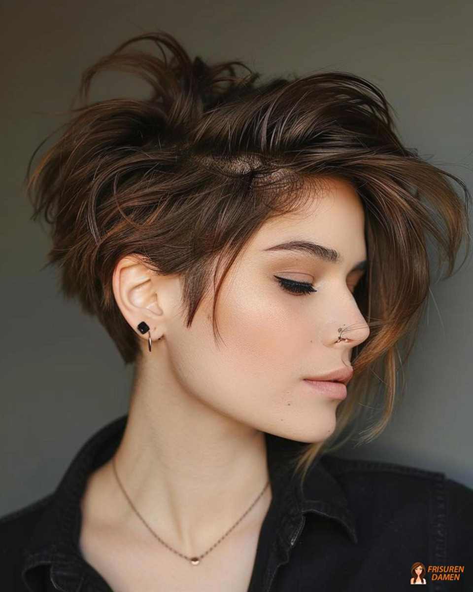 Kurzhaarfrisur mit Pony und Volumen für Frauen – optisch mehr Fülle