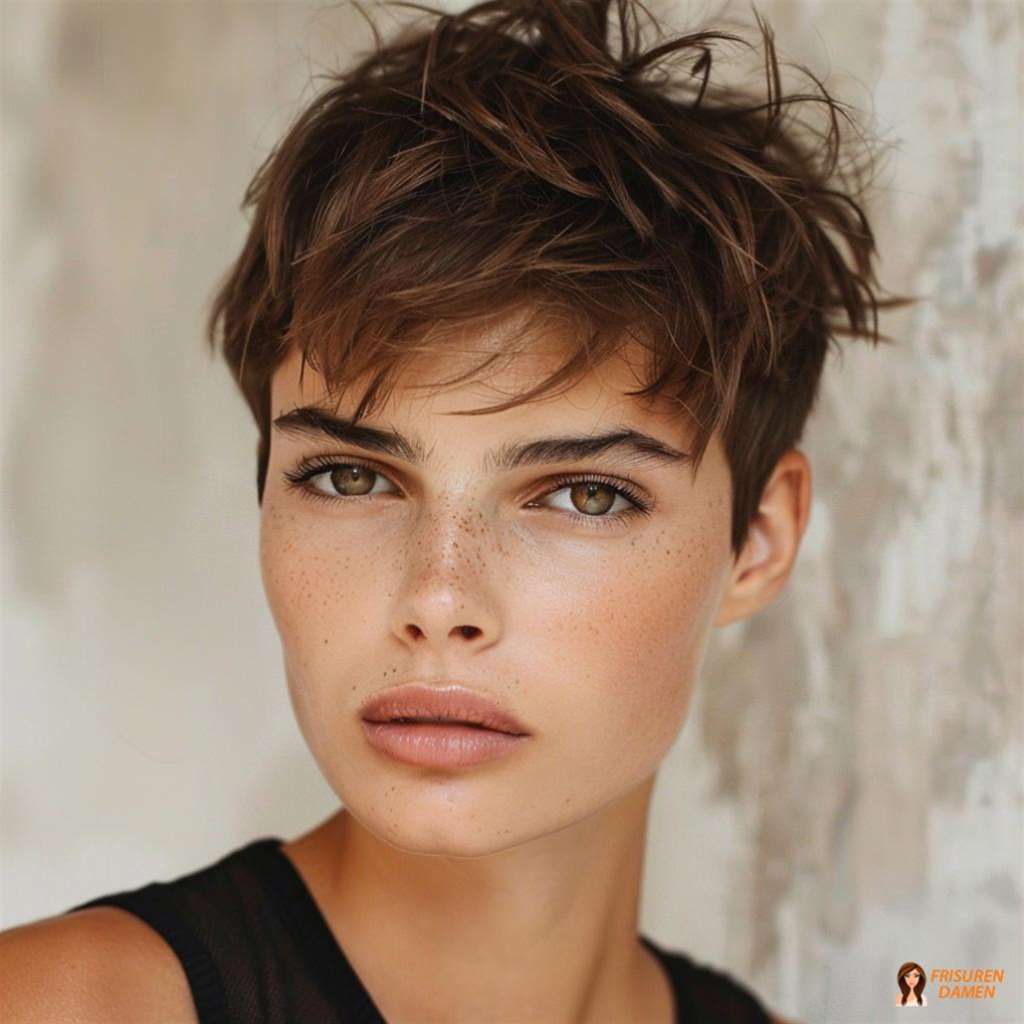 Kurzhaarschnitt mit frechen Peaks für Frauen