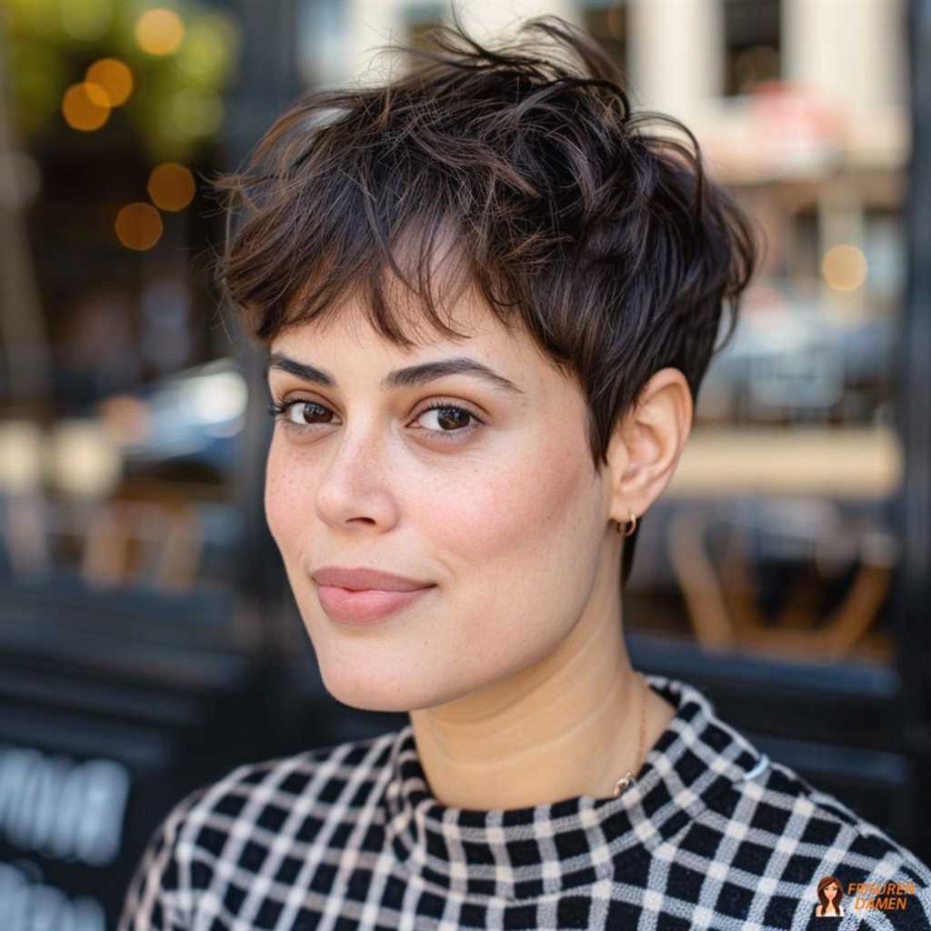 Kurzhaarschnitt mit weichen Locken für einen lässigen, verspielten Alltagslook
