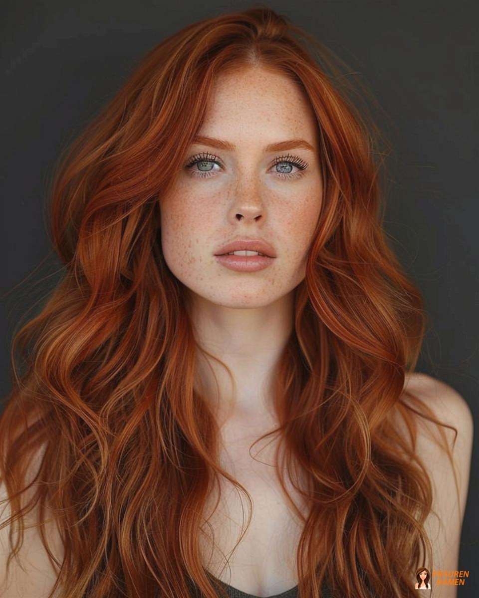 Lockere Wellenfrisur für Frauen mit rotem Haar
