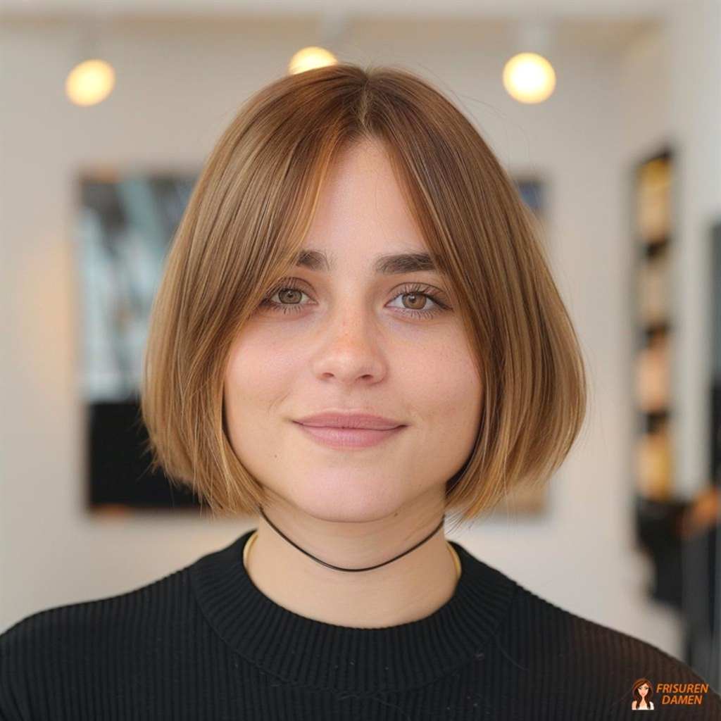 Lässiger Bob mit Mittelscheitel für Frauen, cleaner Stil mit entspannter Eleganz-Wirkung