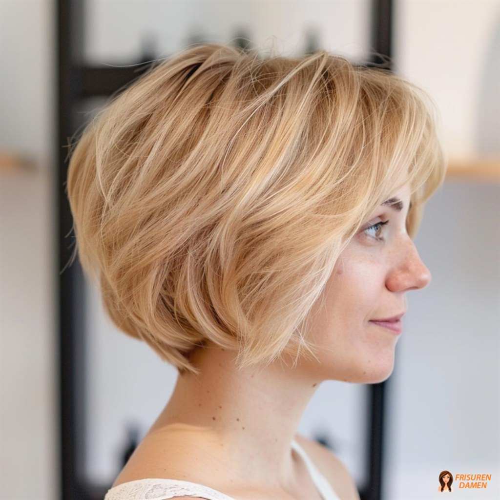Lässiger gestufter Bob für Damen, entspannter Look mit weichem Effekt
