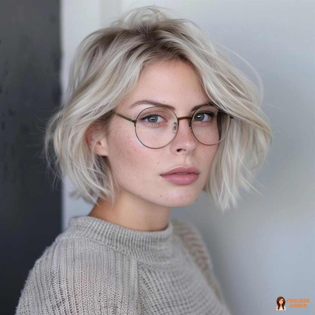 Lässiger Long Bob ab 60 mit natürlichem Strähneneffekt, der das Gesicht weich rahmt und jünger wirken lässt