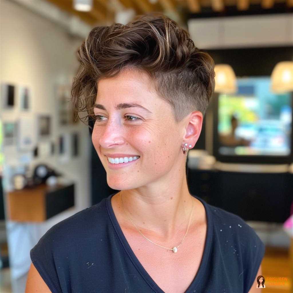 Lässiger Undercut für Frauen mit texturierten Längen und natürlichem Finish