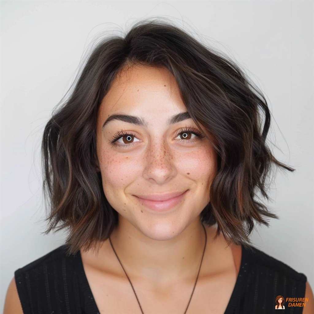 Lässiger Wavy-Bob mit weichen Wellen und natürlicher Textur