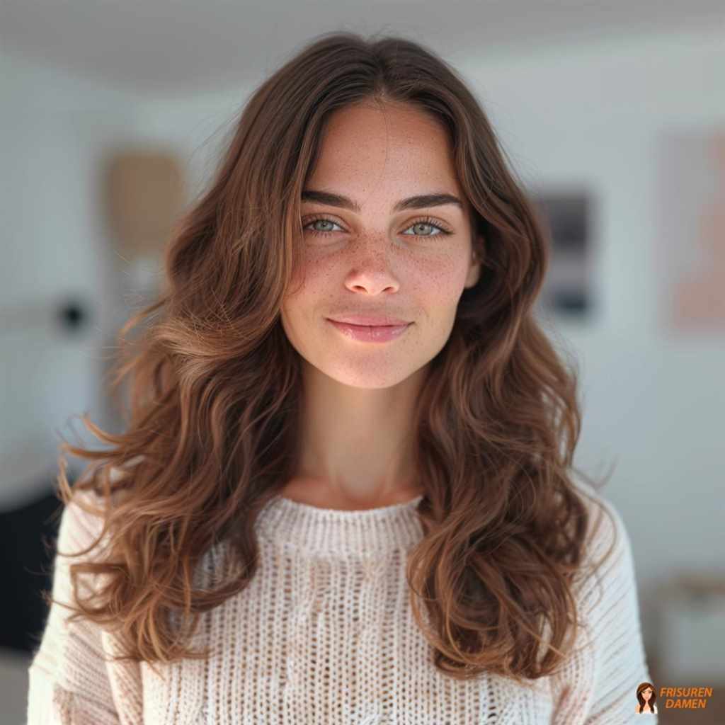 Lange entspannte Wellen für Frauen ab 30, weiche Länge mit ruhigem Effekt