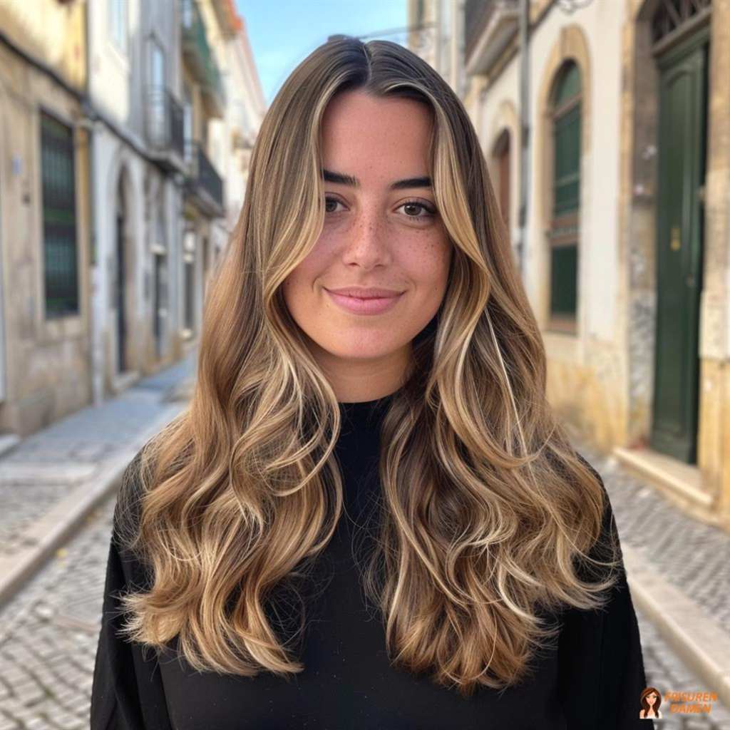 Lange Wellen mit Balayage – natürliche Tiefe und glänzender Look für Damen