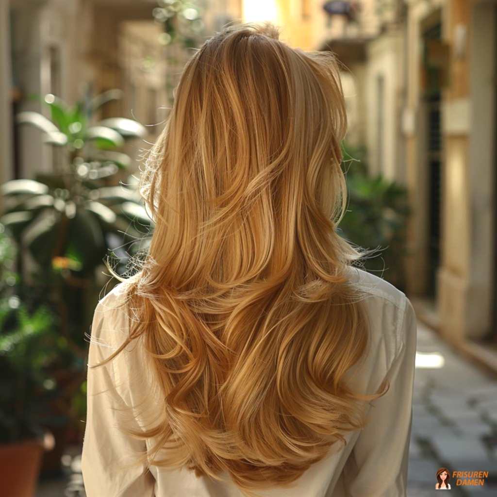 Langes blondes Haar 2026 mit seidigem Finish für Damen mit edler, glatter Wirkung
