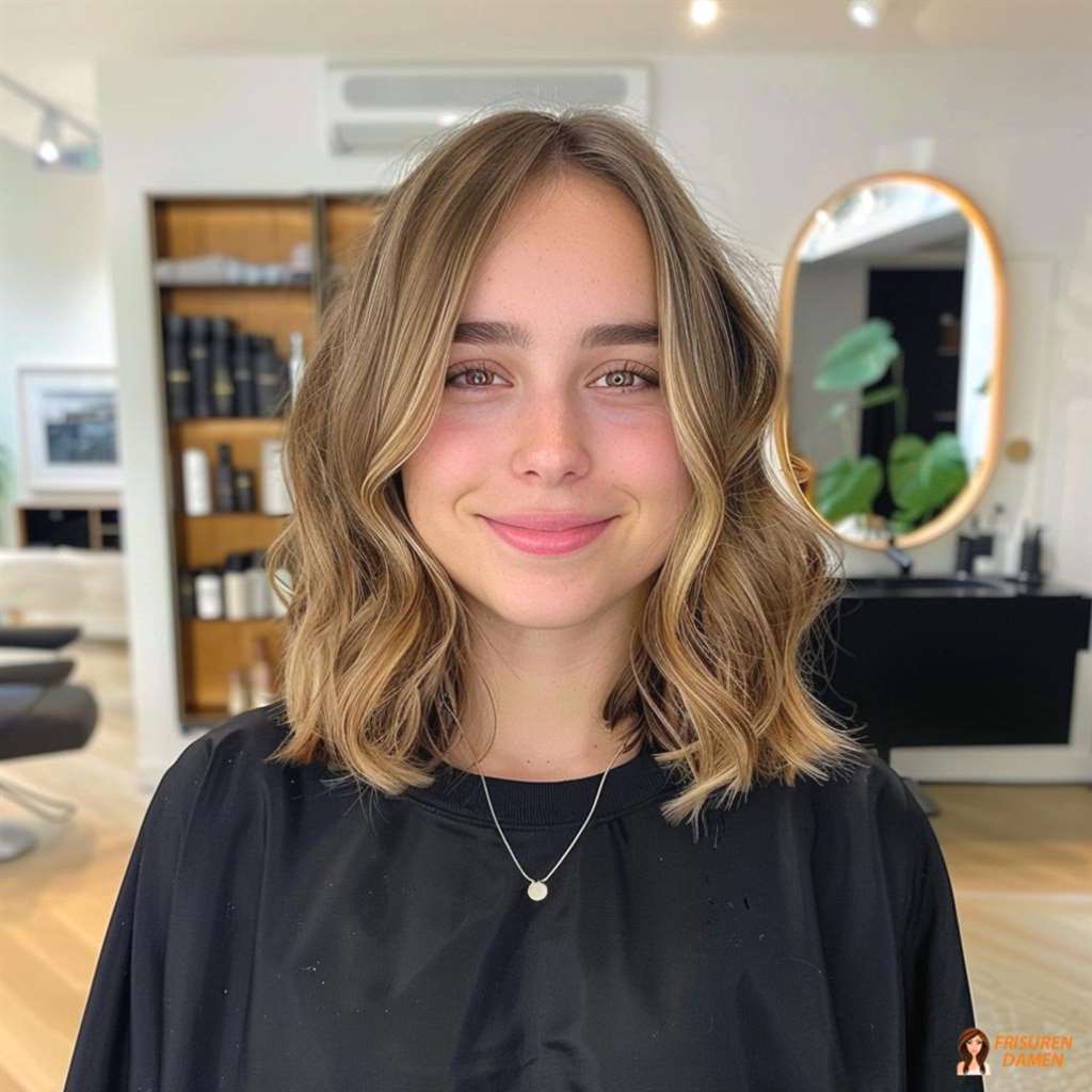 Braune Haarfarbe für Frauen mit langem, welligem Haar und elegantem, multidimensionalem Glanz