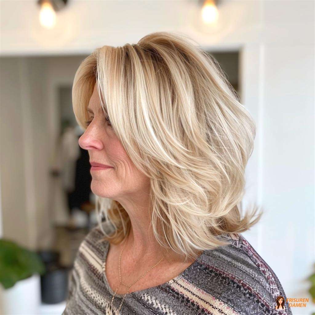 Gestufte Kurzhaarfrisur für Frauen über 50 mit feinem Haar und Volumen