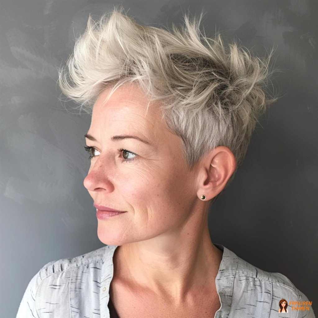 Lebendige Lockenfrisur für Frauen ab 60 ohne Brille mit strukturierter Form