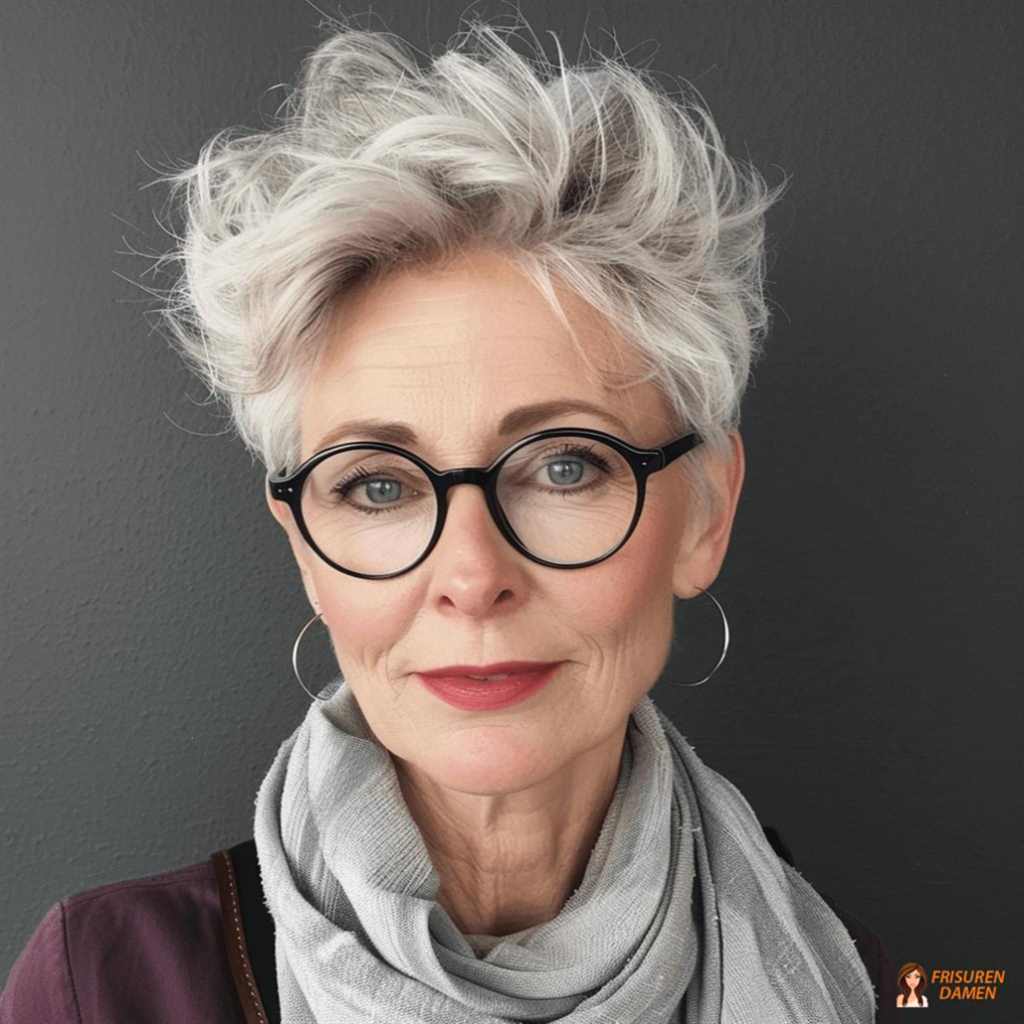 Texturierte halblange Frisur für Frauen ab 60