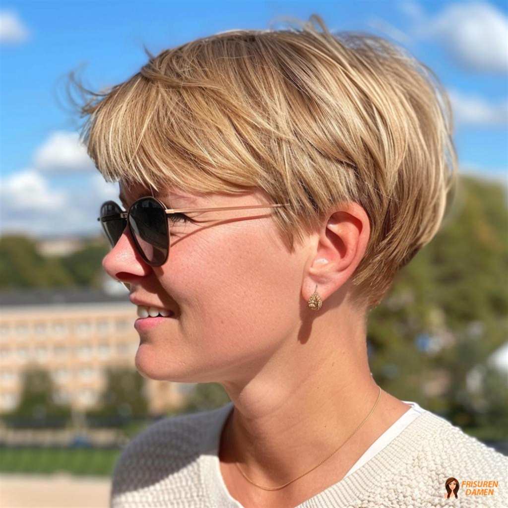 Stufenschnitt für Damen mit feinem Haar, mehr Volumen und Dynamik